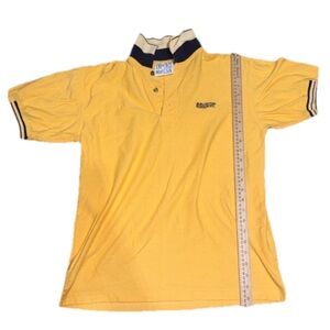 Vintage Yellow Polo Shirt with Navy Accents